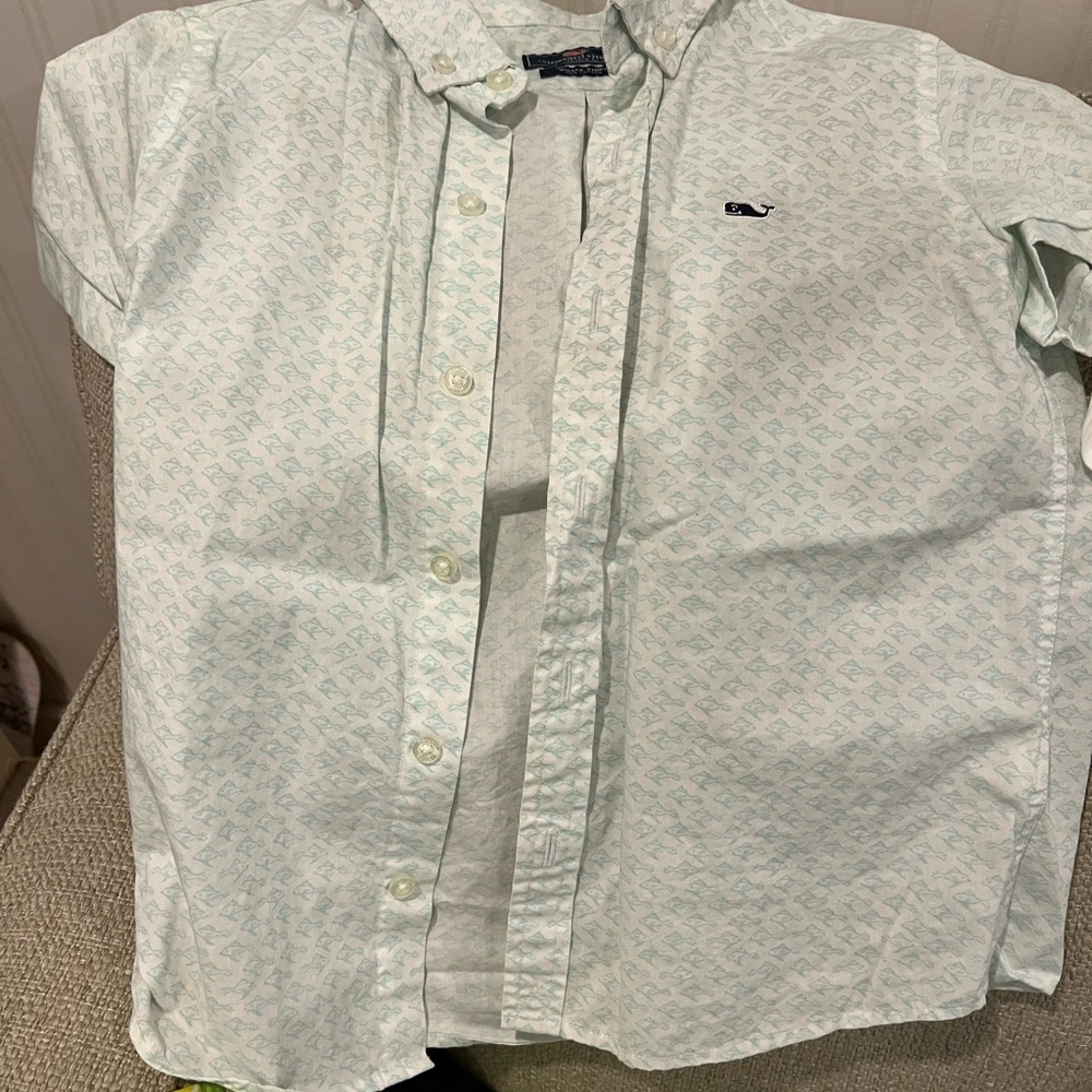 Boys Vineyard Vines Kids Mint Patterned Button-Down Shirt and Clothing